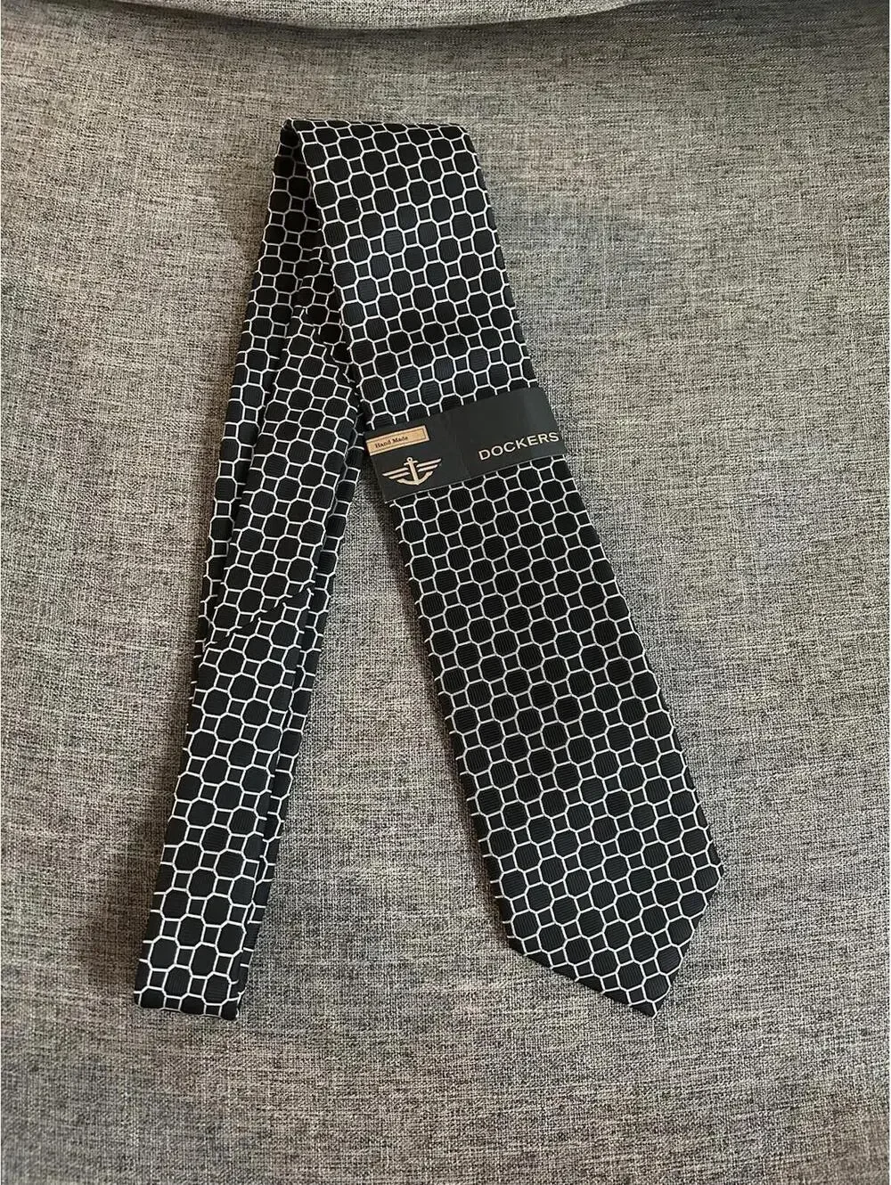 Dockers Mens Necktie Black And White Geometric New
